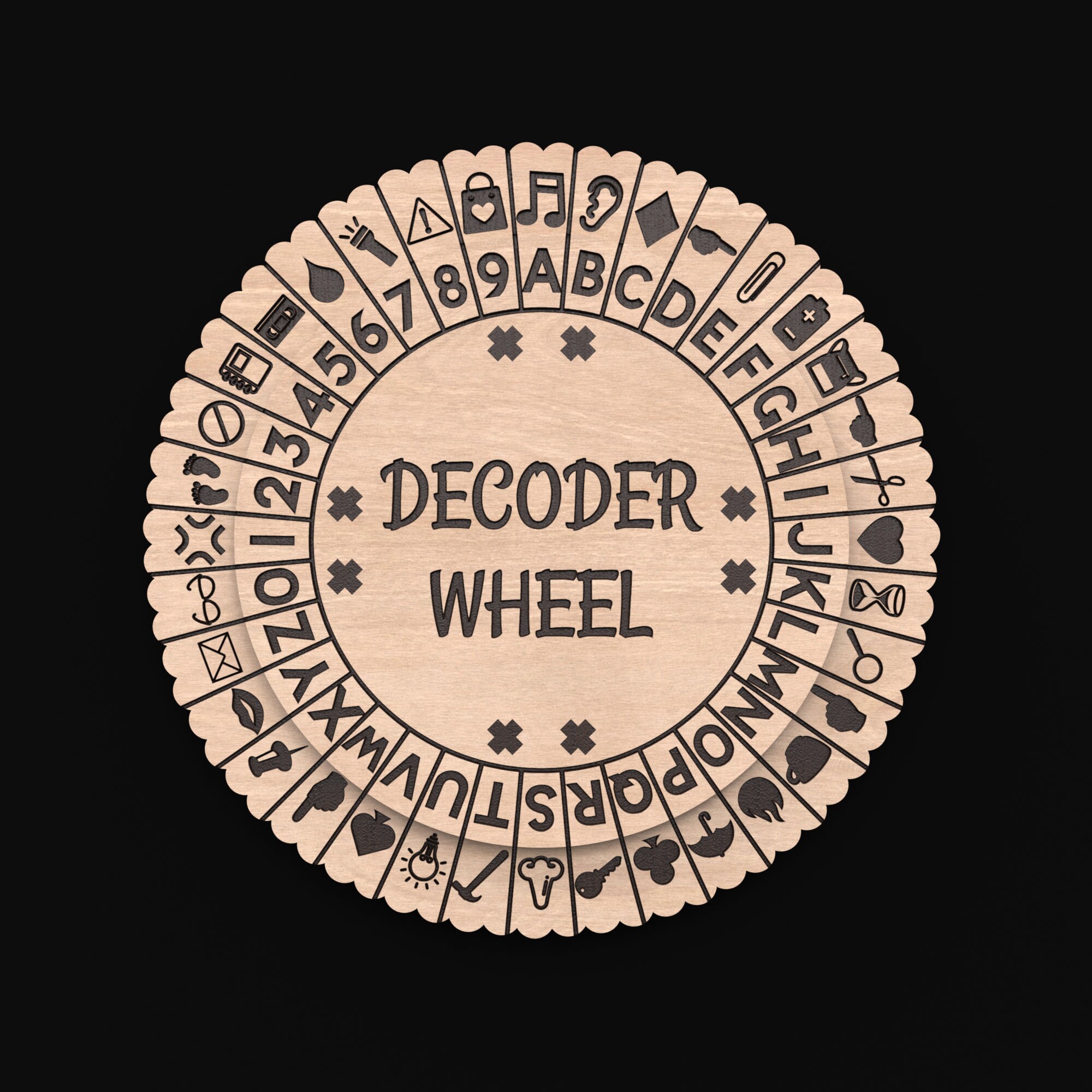 Decoder Cypher Wheel Puzzle SVG Laser Cutting Files - 3D Puzzle Laser ...