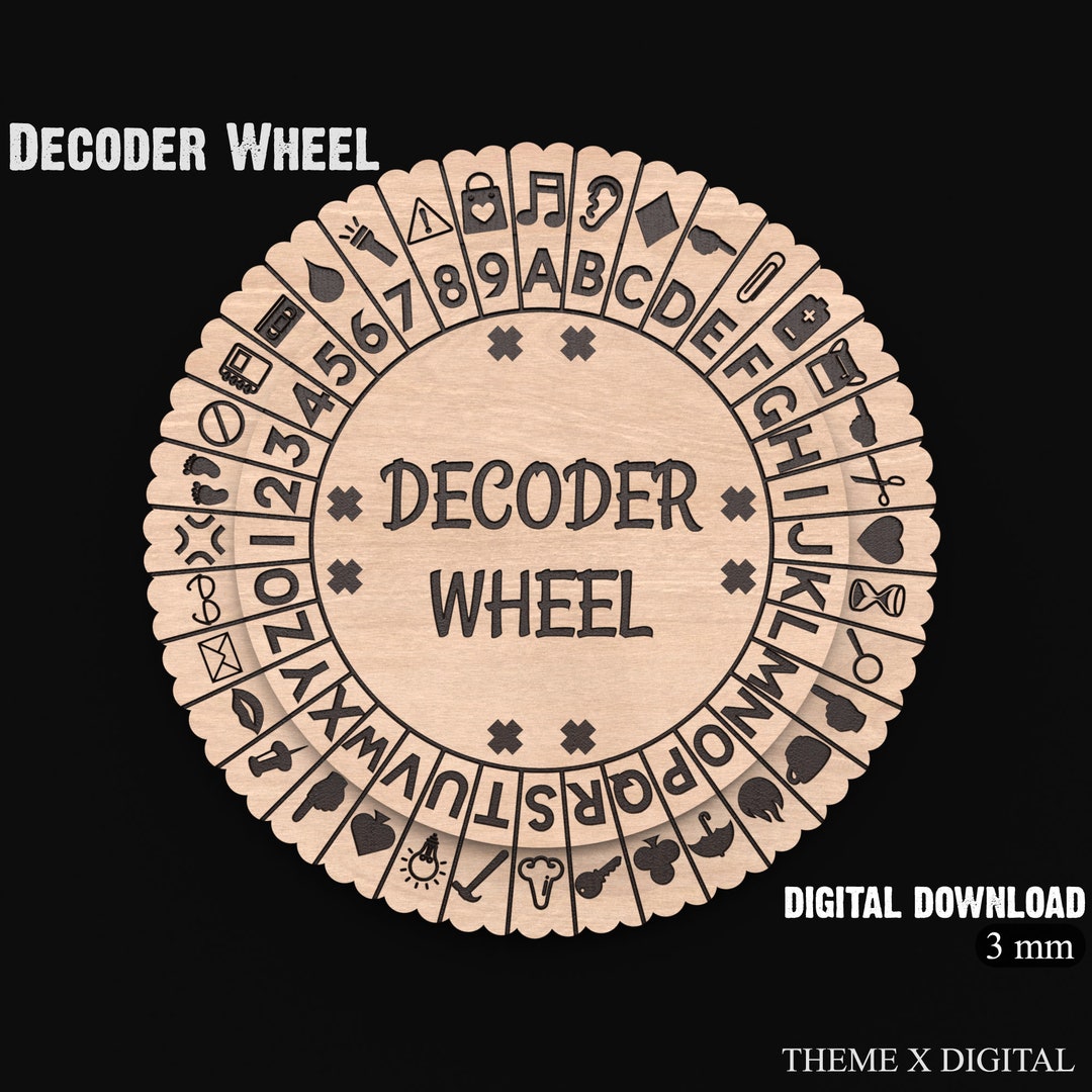 Decoder Cypher Wheel Puzzle SVG Laser Cutting Files - 3D Puzzle Laser ...
