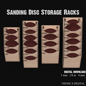 Supporto per dischi abrasivi Archiviazione per garage File di taglio laser SVG - Archiviazione di carta vetrata per officine di lavorazione del legno e organizzazione di garage n. 165