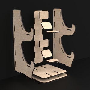 An Exploded View Of Our Game Controller Stands made from our Svg Laser Cutting Files Digital Download.