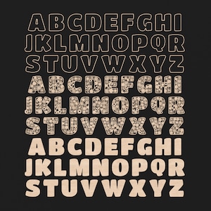 3 Layers Of Our A - Z Alphabet Of Our Floral 3D Wooden Letters made from our Svg laser cutting files digital download.