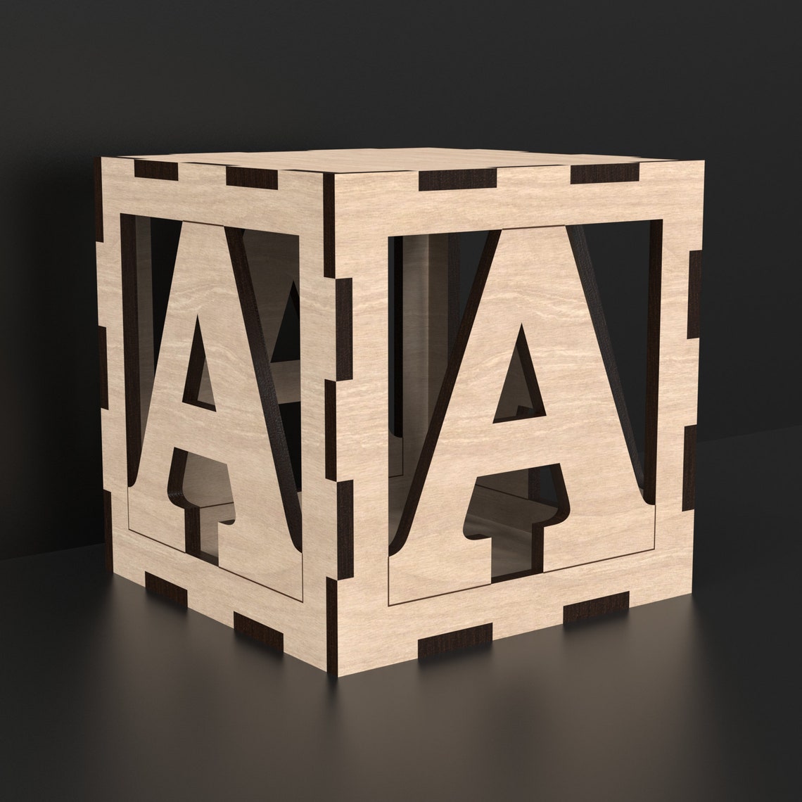 3D Alphabet Box AZ Laser Cut Files Alphabet Letter Box Svg Etsy