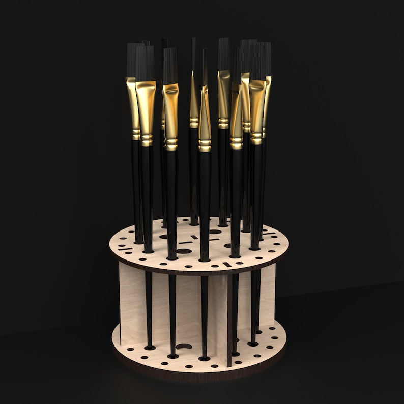 Paint Brush Holder and Makeup Brush Holder made from our svg laser cutting files digital download.