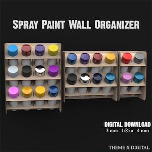 Spray Paint Wall Storage Organizer SVG Laser Cutting Files - Spray Paint Rack Can Holder - Craft Paint Storage Display Stand Svg Files #131