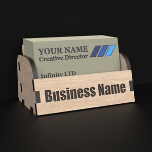 A Business Card Holder made from our Svg Laser Cutting Files Digital Download.