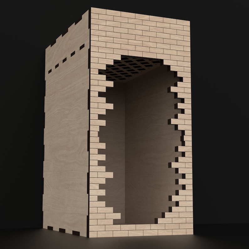A Wooden Book Shelf Book Nook Kit with secret compartment made from our svg laser cutting files digital download.