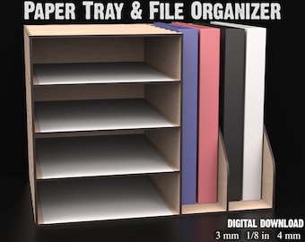 Desk Organizer SVG Laser Cutting Files – Paper Tray & File Holder (Digital Download)