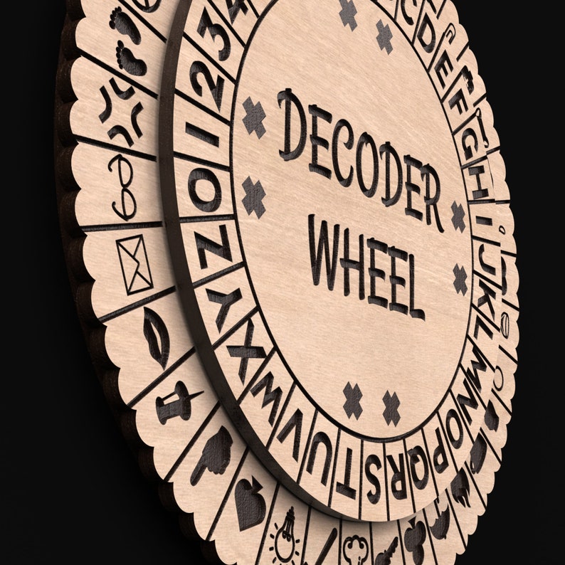 Decoder Cypher Wheel Puzzle SVG Laser Cutting Files - 3D Puzzle Laser ...