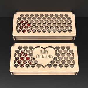 2 Valentine Day Heart Boxes With Rose Svg Files, made from our laser cutting files digital download.