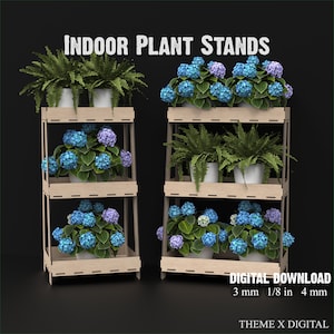 2 Indoor Plant Stand Svg Lasersnijden Bestanden - Houten Plant Stand / Plant Plank Display Stands voor Lasersnijden Dxf Svg Bestanden #101