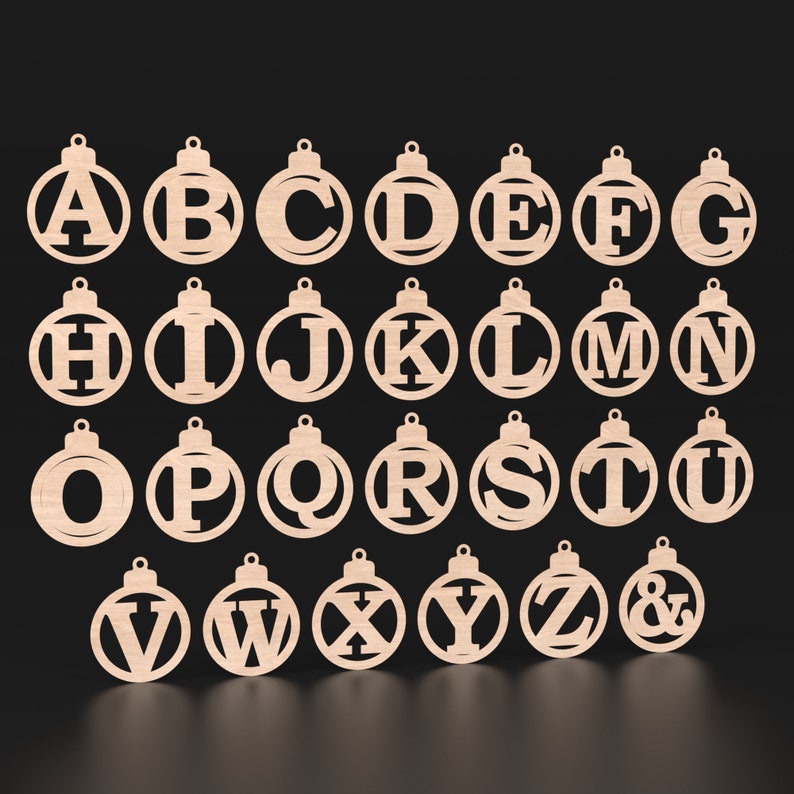 A-Z Christmas Balls Svg Laser Cutting Files, Christmas Tree Bauble ...