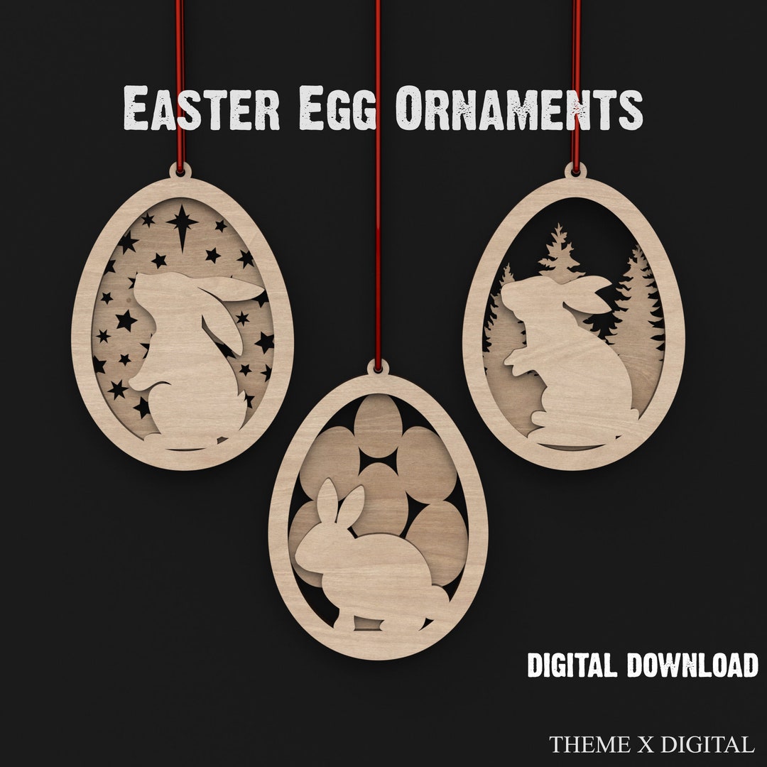 Unique Easter Egg Bunny SVG Laser Cut Files for DIY Ornaments and ...