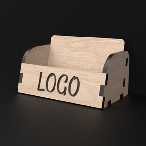 A Business Card Stand made from our Svg Laser Cutting Files Digital Download.
