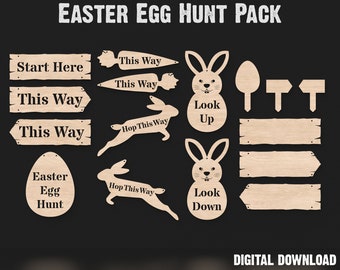 Ultimate Easter Egg Hunt SVG Bundle: Whimsical Laser Cut Signs for Memorable Holiday Hunts - Kids Easter Scavenger Hunt Laser Files #130