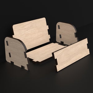 An Explodedd View Of Our Business Card Holder made from our Svg Laser Cutting Files Digital Download.