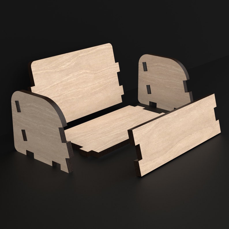 An Explodedd View Of Our Business Card Holder made from our Svg Laser Cutting Files Digital Download.