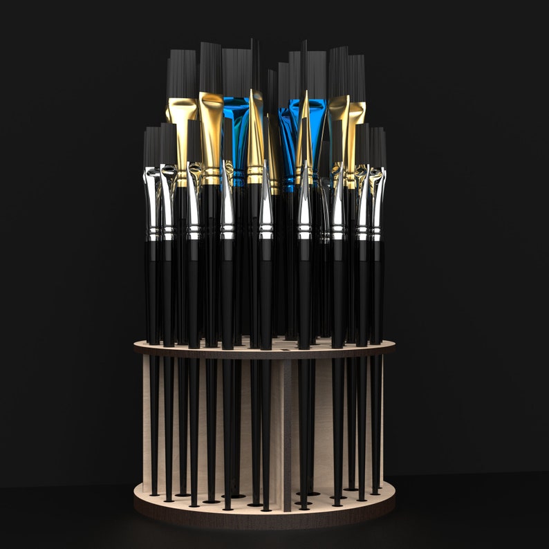 Paint Brush Holder and Makeup Brush Holder made from our svg laser cutting files digital download.