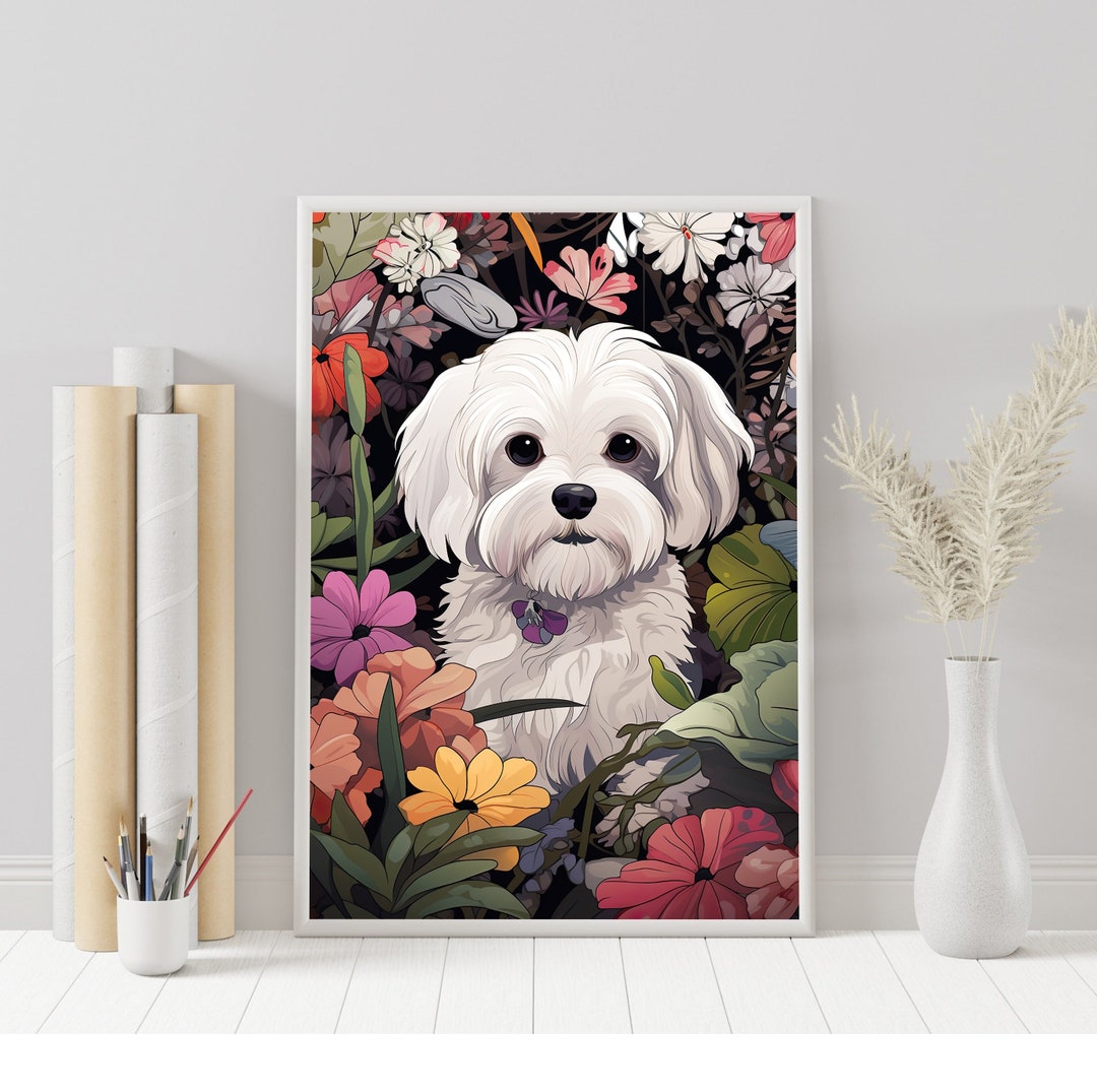 Maltese Dog Print Maltese Dog Art Dog Print Art Dog Cute - Etsy