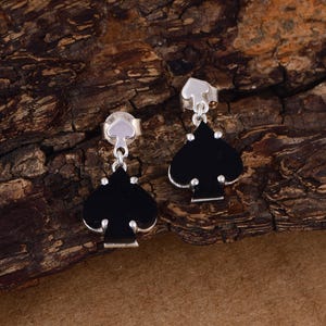 Spade Symbol Sterling Silver Studs, Card Suit Jewelry for Women, Poker Jewelry, Dainty Earrings, Tiny Earrings, Gift For Friend