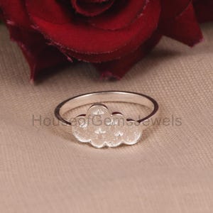 Cloud Silver Ring, Star & Cloud Ring, 925 Sterling Silver Ring, Stacking Silver Ring, Statement Ring, Anniversary Gift Ring, Gift For Her