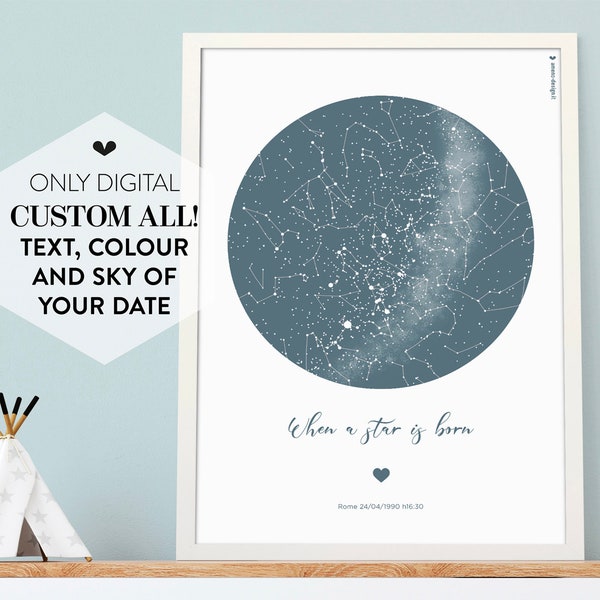 Star Map Poster | Constellation Map | Birthday Gift Idea | The Night We Met | The Stars Aligned | Special Printable Poster |