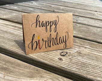 Carta di buon compleanno; Compleanno minimalista; Candela