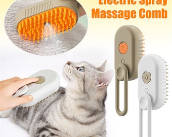 Brosse à vapeur pour chat Brosse à vapeur pour chien 3 en 1 Spray électrique Brosses en poils de chat pour massage Peigne de toilettage pour animaux de compagnie Peignes à épiler Produits pour animaux de compagnie