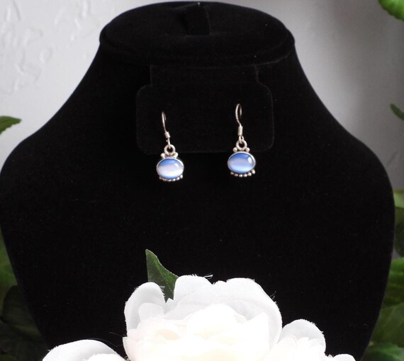 Moonstone Silver Dangle Earrings - image 1