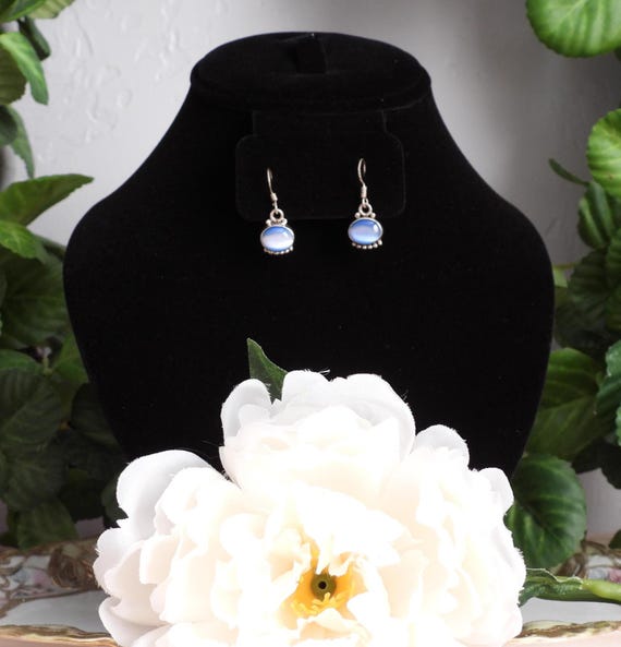 Moonstone Silver Dangle Earrings - image 1