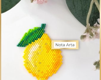 Padrão em PDF de limão bordado com ponto tijolo para bordado Miyuki Delica 11/0, nº 128