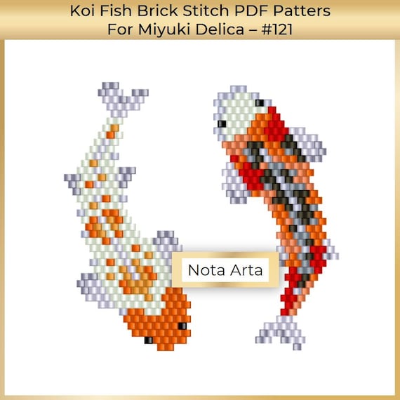 Beaded Koi Fish Brick Stitch PDF Patterns for Miyuki Delica