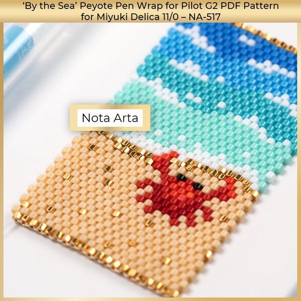 Beaded Crab and Sea Peyote Even Count PDF pattern for Miyuki Delica 11/0, NA-517