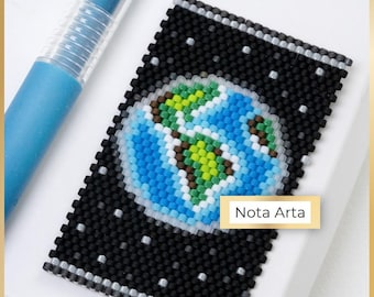Padrão em PDF para caneta Miyuki Delica 11/0, NA-285, com técnica Peyote de Contagem Par de Miçangas na Terra.