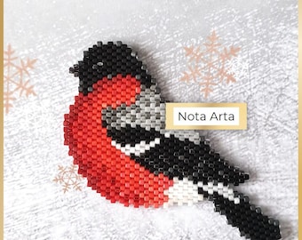 Padrão PDF de ponto tijolo de pássaro com miçangas para Miyuki delica 11/0, #71