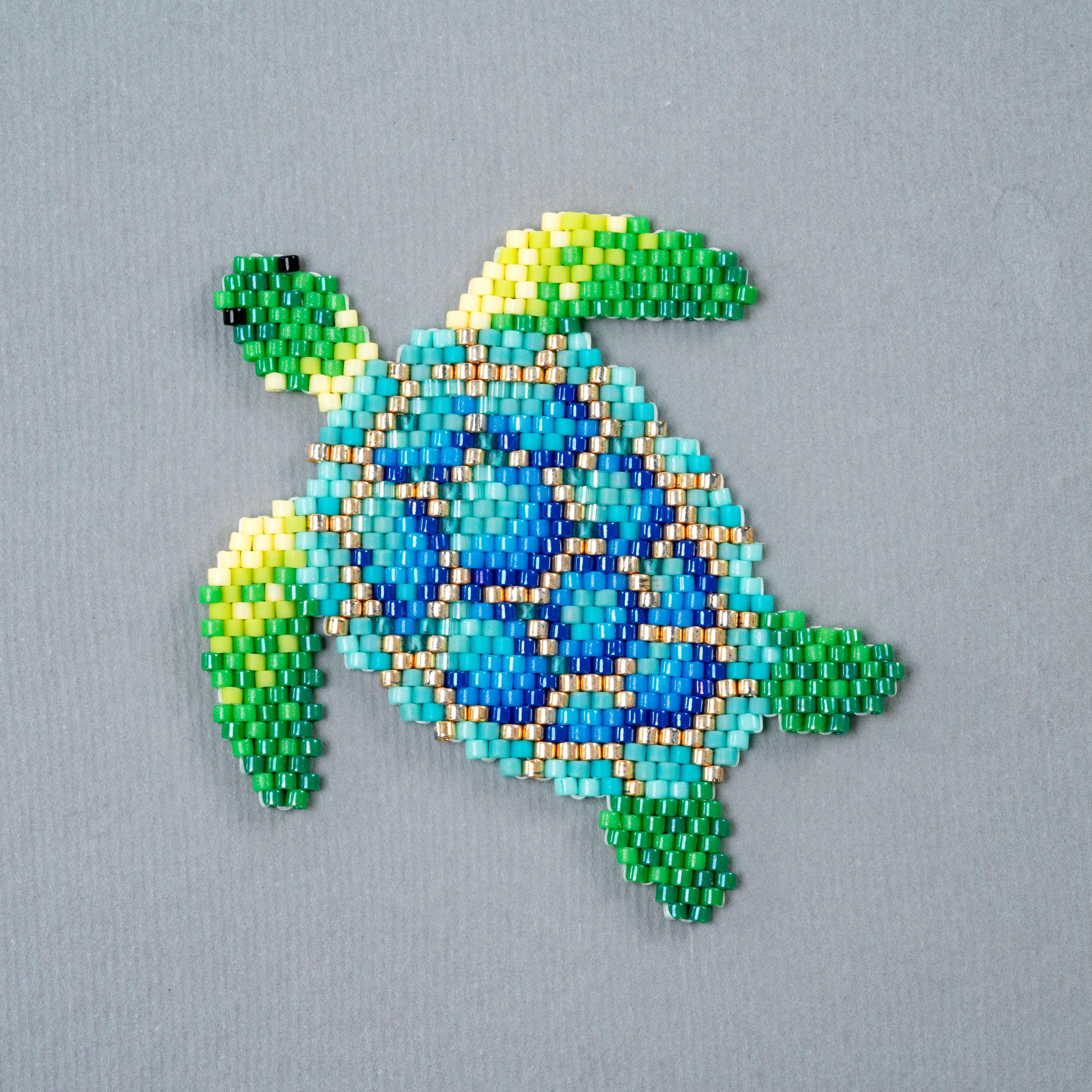 Beaded Sea Turtle Brick Stitch PDF Pattern for Miyuki Delica