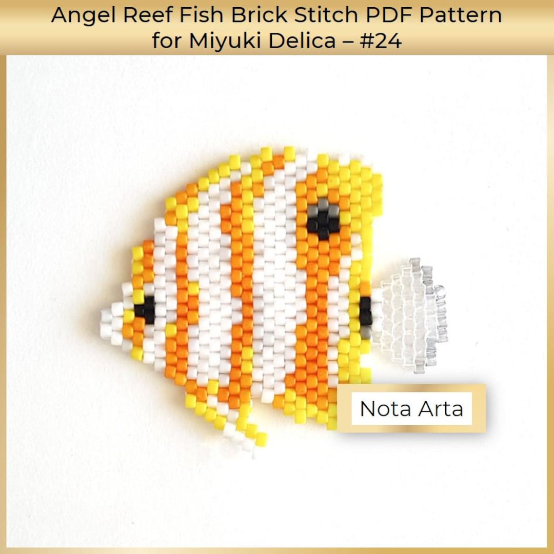 Beaded Angel Reef Fish Brick Stitch PDF Pattern for Miyuki Delica 11/0