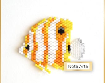 Padrão PDF de ponto tijolo de peixe-anjo com miçangas para Miyuki delica 11/0, nº 24