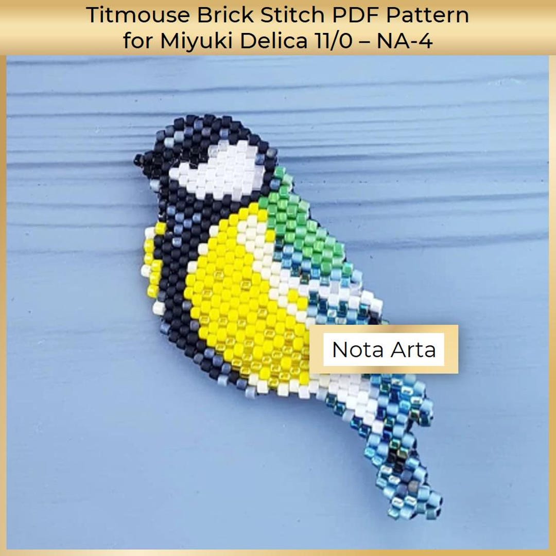 Beaded Titmouse Bird Brick Stitch PDF Pattern for Miyuki Delica 11/0 ...