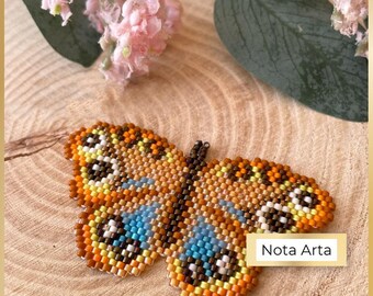 Padrão PDF de ponto tijolo borboleta com miçangas para Miyuki delica 11/0, #297