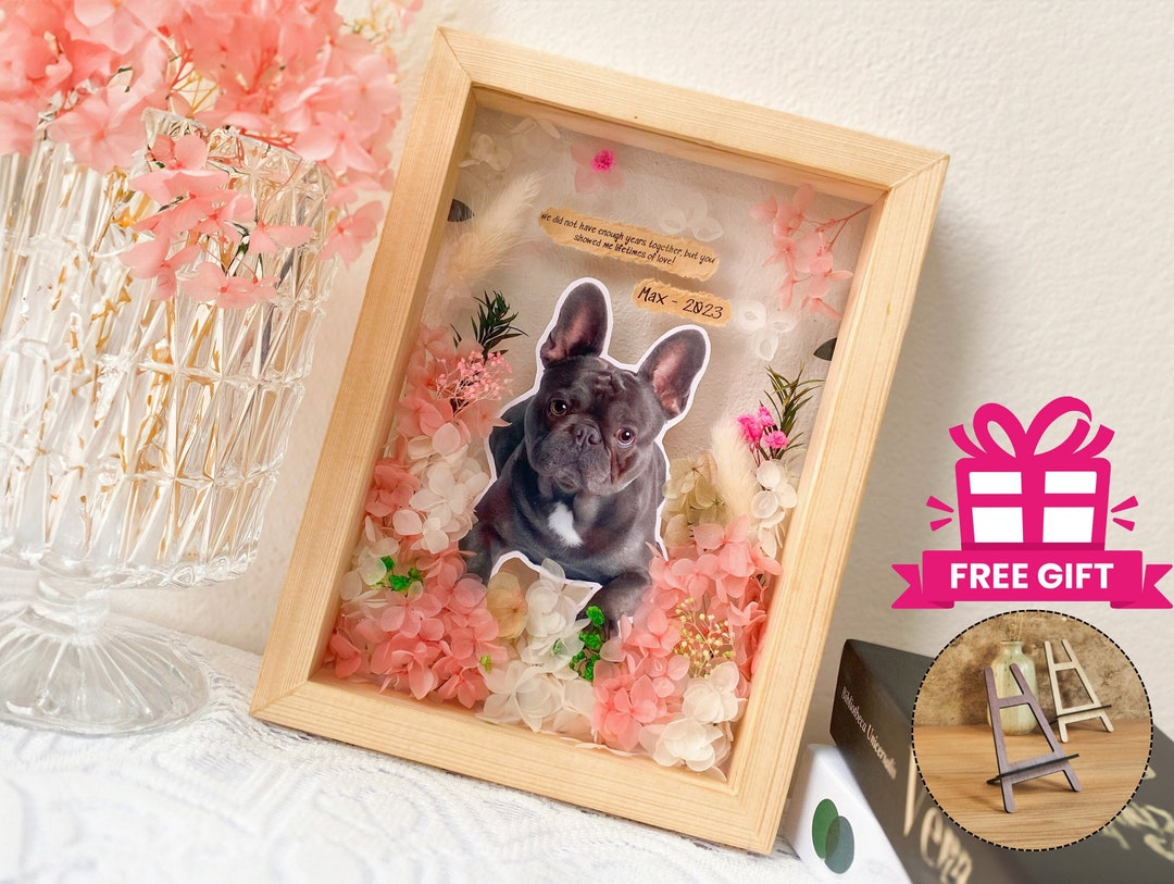 Flower Shadow Boxes for Pet Memories, Pet Memorial Shadow Box for