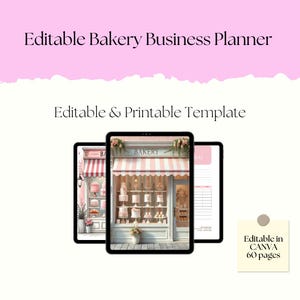Home Bakery Business | Bakery shop planner | Baking Business Editable & Printable