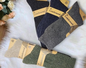 Lambswool Socks for Men: 5 Pairs Warm Winter Accessories