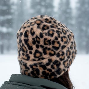 Fuzzy Leopard Beanie for Women | Soft, Faux-Fur Winter Hat — Warm & Cozy Fashion Style
