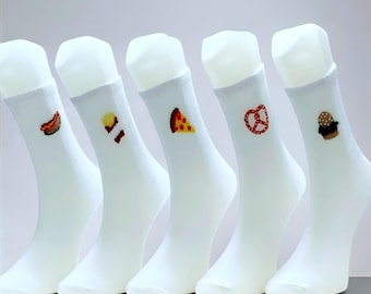 Fast Food Emoji Socks: Organic Cotton Crew Socks