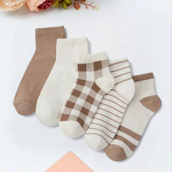 Cotton Ankle Socks Set: Women's Gift, 5-Pack