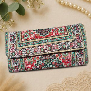 Boho Geldbörse für Frauen, süße Hippie Clutch Geldbörse, handgefertigte Boho Geldbörse aus Vegan Leder, Boho Geschenke für Sie, moderne Damen Geldbörse, Boho
