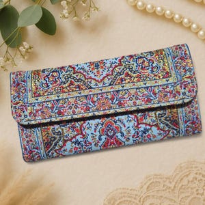 Boho Geldbörse gemacht mit Teppich-Mustern, Geburtstagsgeschenk für Sie, handgemachte Hippie kleine Handtasche, kleines Geschenk für Frauen, süße Geldbörse für Boho