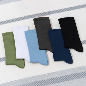 Ribbed Cotton Crew Socks Set: Women&#39;s Colorful Comfort Socks (6-Pair)