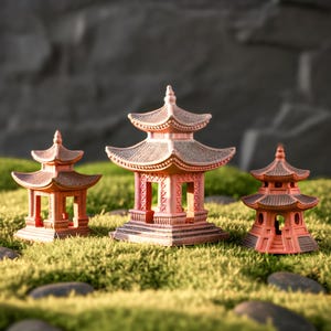 Dekoracje do japońskiego ogrodu zen | Miniaturowa ceramiczna pagoda | Figurki bonsai