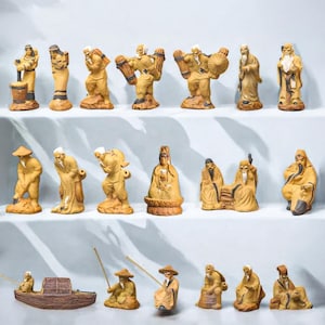 Bonsai Mudmen-figurer, ensam vietnamesisk keramisk Mudman, dekoration i bonsai-kruka, miniträdgårdsfigur